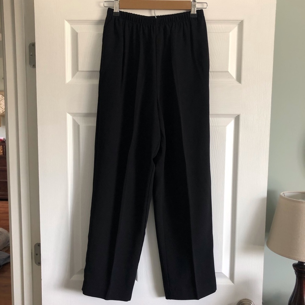 Vintage Lislie Fay Petite black career office pull on pants in size 8P